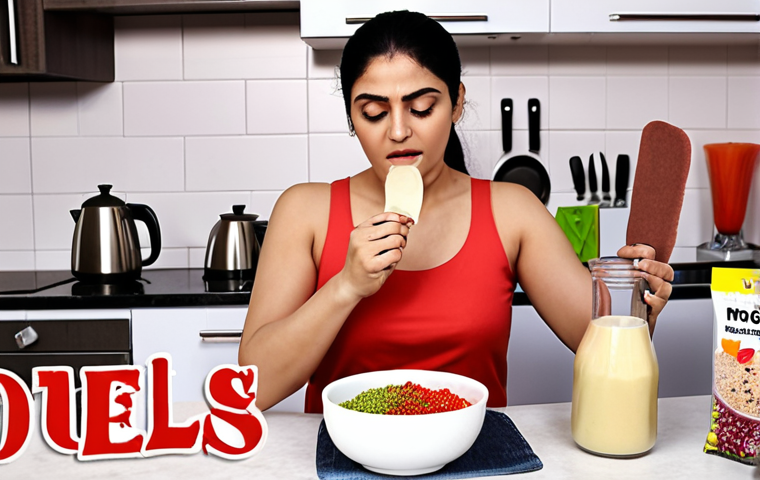 **Image Prompt:** A colorful array of meal replacement products (shakes, bars, powders) displayed on a modern kitchen counter. In the background, a blurred image of a person struggling to prepare a healthy meal, emphasizing the convenience aspect. Include Urdu text overlayed: "کھانے کے متبادل اشیا: فوری اور آسان" (Meal Replacements: Quick and Easy).